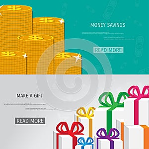 Vector money savings concept