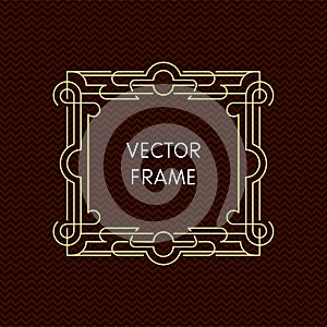 Vector mono line frame with copy space