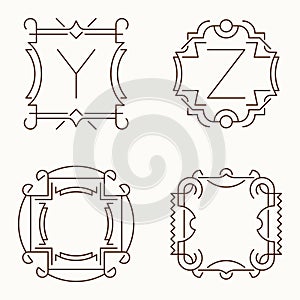 Vector mono line monograms. Y, Z.