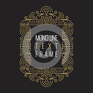 Vector Mono Line style Geometric Frame Template for Text