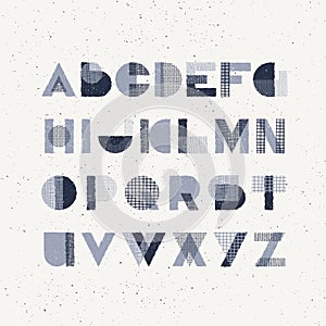 vector monochromatic graphical english alphabet