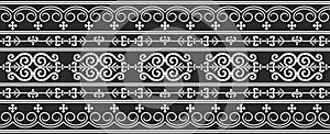 Vector monochrome black seamless Yakut ornament.