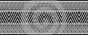 Vector monochrome black seamless Yakut ornament
