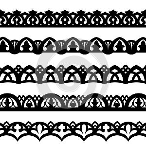 Vector monochrome border pattern brushes