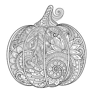 Vector Monochrome Decorative Punkim with Beautiful Pattern