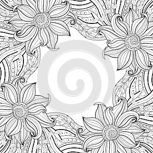 Vector Monochrome Floral Background