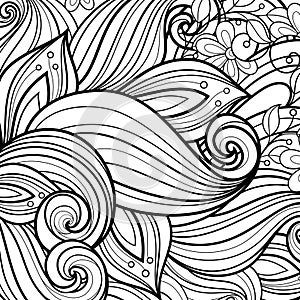 Vector Monochrome Floral Background