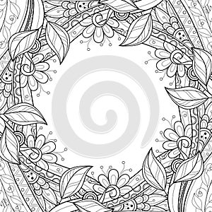 Vector Monochrome Floral Background