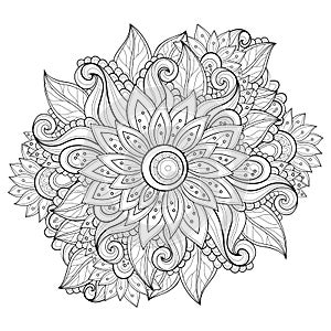 Vector Monochrome Floral Background