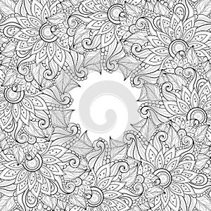 Vector Monochrome Floral Background