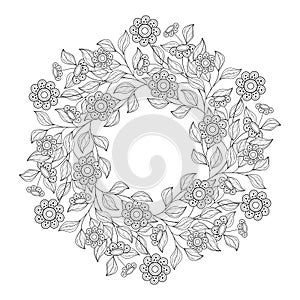 Vector Monochrome Floral Background