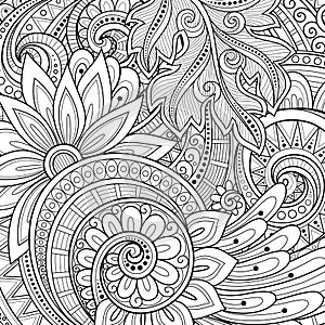 Vector Monochrome Floral Background