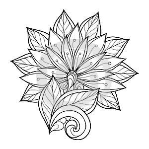 Vector Monochrome Floral Background