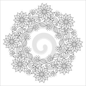 Vector Monochrome Floral Background