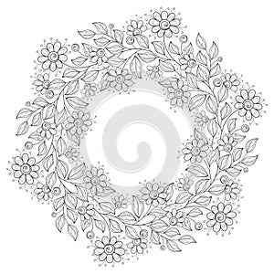 Vector Monochrome Floral Background