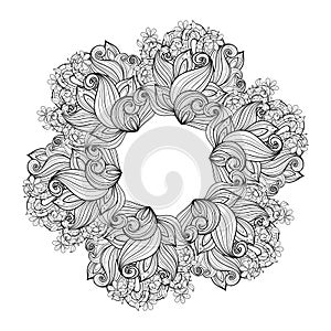 Vector Monochrome Floral Background