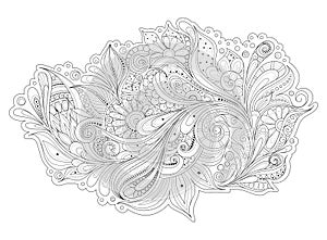 Vector Monochrome Floral Background