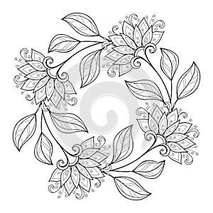 Vector Monochrome Floral Background