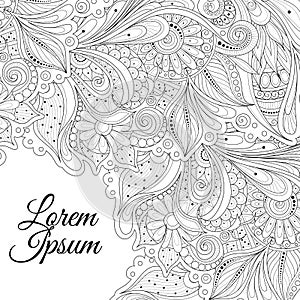 Vector Monochrome Floral Background