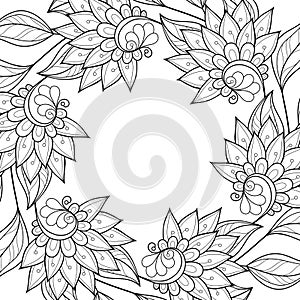 Vector Monochrome Floral Background