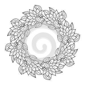 Vector Monochrome Floral Background