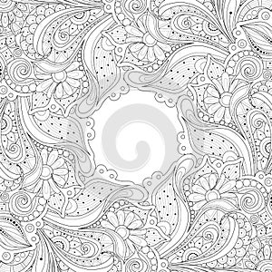 Vector Monochrome Floral Background