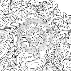 Vector Monochrome Floral Background