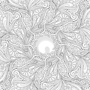 Vector Monochrome Floral Background