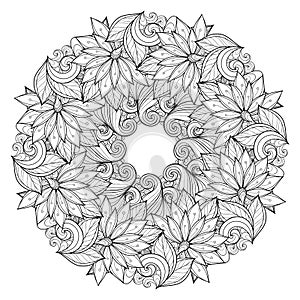 Vector Monochrome Floral Background