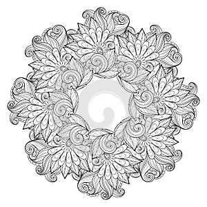 Vector Monochrome Floral Background