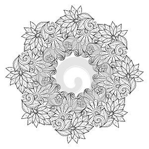 Vector Monochrome Floral Background