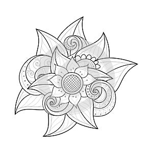 Vector Monochrome Floral Background