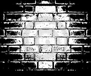 Vector monochrome grunge background. Illustration of brick wall texture. Grunge Distress Sketch Stamp Overlay Effect