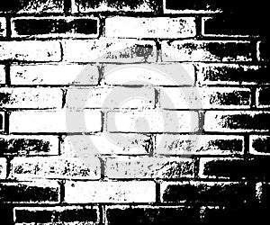 Vector monochrome grunge background. Illustration of brick wall texture. Grunge Distress Sketch Stamp Overlay Effect