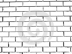 Vector monochrome grunge background. Illustration of brick wall texture. Grunge Distress Sketch Stamp Overlay Effect.