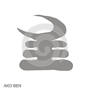 monochrome icon with Adinkra symbol Ako Ben photo