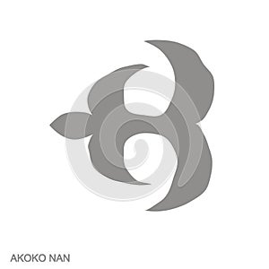 monochrome icon with Adinkra symbol Akoko Nan photo
