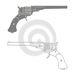 Vector monochrome icon with Revolver