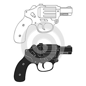 Vector monochrome icon with Revolver