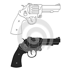 Vector monochrome icon with Revolver