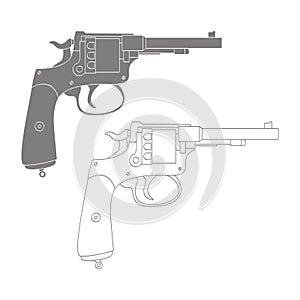 Vector monochrome icon with Revolver