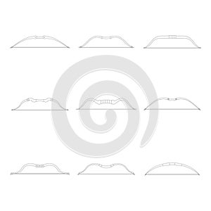 Vector monochrome icon set with ancien tranged weapon bows