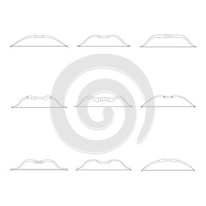 Vector monochrome icon set with ancien tranged weapon bows photo