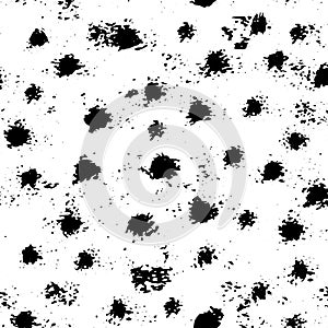 Vector Monochrome mark making seamless pattern