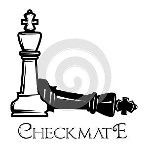 Vector monochrome pattern on chess theme with chess and checkmate