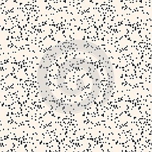 Vector monochrome pixel background. Abstract seamless pattern with small squares