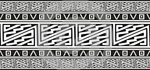 Vector monochrome seamless Native American border.