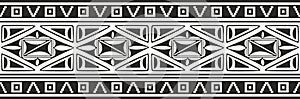 Vector monochrome seamless ornament of Native Americans, Aztecs.