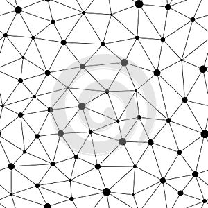 Vector monochrome seamless pattern, black linear triangles