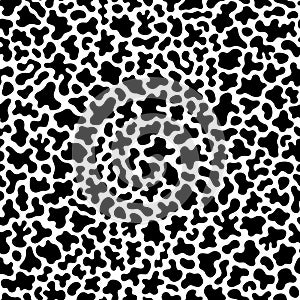 Vector monochrome seamless pattern, black white chaotic spots